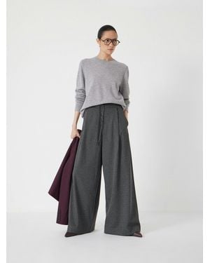 Hush Taylor Pinstripe Wide Leg Trousers - White