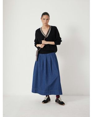 Hush Merino Wool V Neck Jumper - Blue