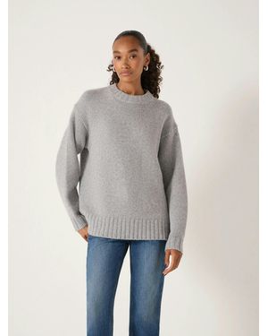 Hush Cora Longline Chunky Cashmere Jumper - Grey