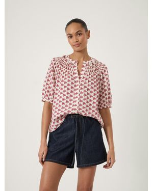 Hush Dru Gathered Neckline Crinkle Blouse