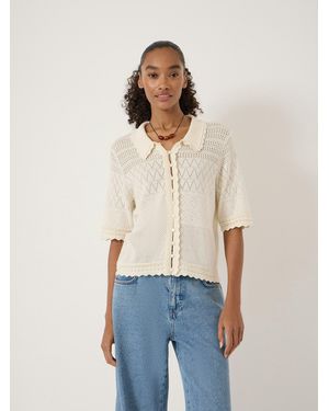 Hush Pointelle Cotton Cardigan - Natural