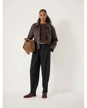 Hush Noa Wool Blend Tapered Leg Trousers - Black