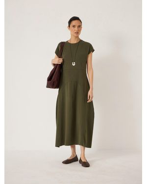 Hush Cap Sleeve Barrel Jersey Midi Dress - Natural