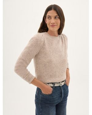 Hush Gathered Shoulder Wool Blend Jumper - Natural