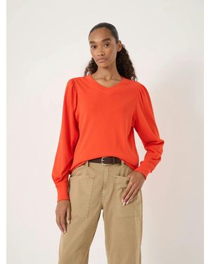 Hush Emily V-Neck Puff Sleeve Top - Red