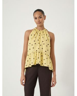 Hush Fable Gathered Halter Neck Top - Natural