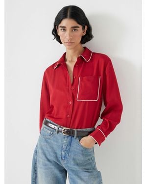 Hush Kinsey Long Sleeve Piping Detailed Shirt - Red