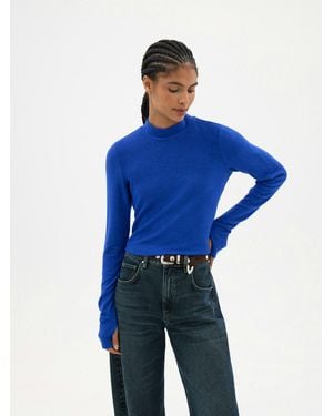 Hush Elarae Supersoft High Neck Long Sleeve Top - Blue