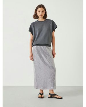 Hush Anais Sheer Sequin Midi Skirt - White