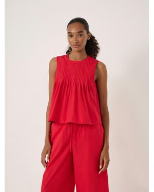 Hush Arden Pin Tuck Detail Shell Top - Red