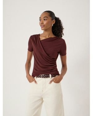 Hush Noor V Neck Drapey T-Shirt - Multicolour
