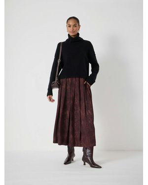 Hush Ivy Pleated Chiffon Midi Skirt - Multicolour