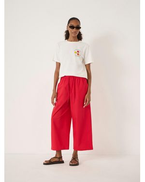 Hush Arden Cropped Cotton Trousers - Red