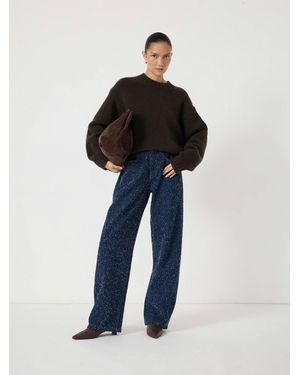 Hush Saskia Textured Straight Leg Jeans - Blue