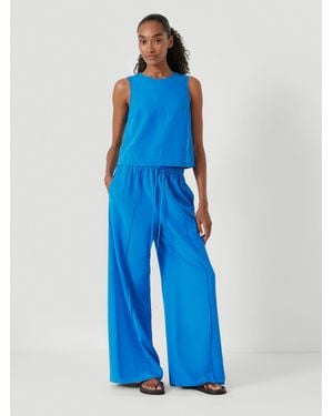 Hush Petunia Linen Blend Trousers - Blue