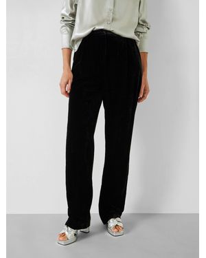 Hush Carina Straight Leg Velvet Trousers - Black