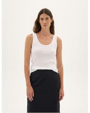 Hush Cotton Slub Tank Top - White