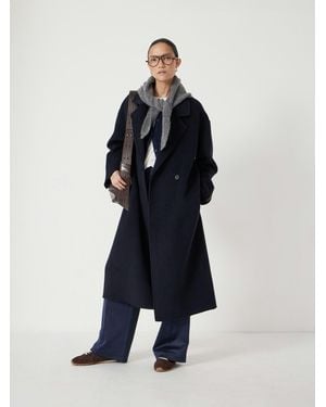 Hush Pure Wool Double Faced Coat - Blue