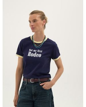Hush Not My First Rodeo Graphic T-Shirt - Blue