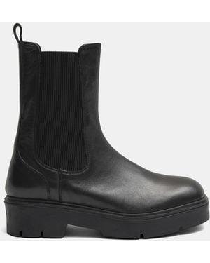 Hush Chunky Leather Chelsea Boots - Black