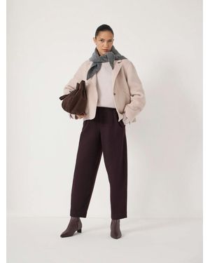 Hush Boiled Wool Barrel Leg Trousers - Natural