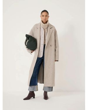 Hush Mili Double Faced Wool Checked Coat - Natural