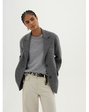 Hush Simeron Wool Double Faced Oversized Blazer - Grey