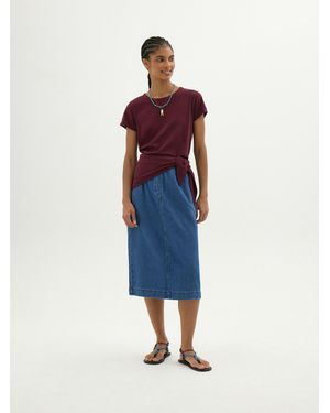 Hush Bridget Denim Supersoft Midi Skirt - Blue
