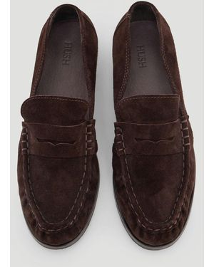 Hush Suede Almond Toe Loafers - Brown