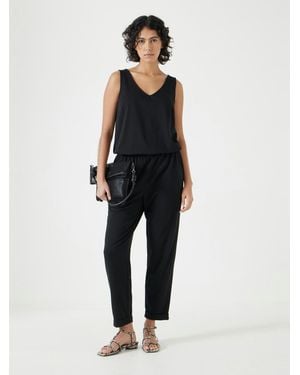Hush Cropped Jersey Jumpsuit - Black