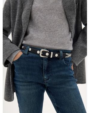 Hush Seraphina Leather Studded Belt - Blue