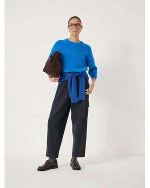 Hush Boiled Wool Barrel Leg Trousers - Blue