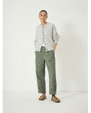 Hush Jack Barrell Leg Embroidered Trousers - Green