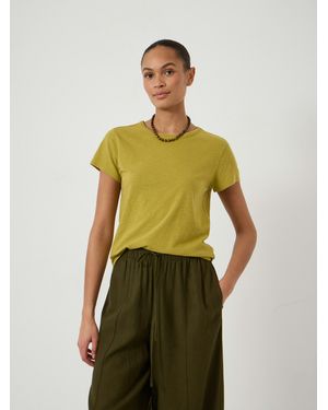 Hush Slim Fit Slub Crew T-Shirt - Green
