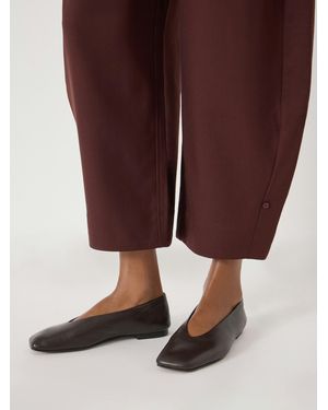 Hush Asymmetric Leather Ballet Flats - Purple