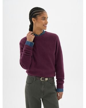 Hush Avery Cashmere Crew Neck Jumper - Purple