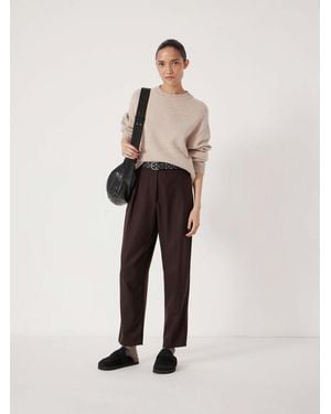 Hush Tapered Leg Wool Blend Trousers - Natural