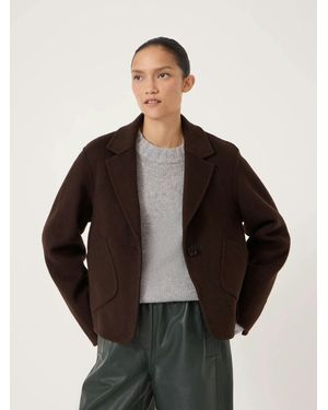 Hush Mina Pure Wool Double Faced Cropped Blazer - Black