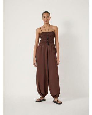 Hush Vita Strappy Bubble Hem Jumpsuit - Natural