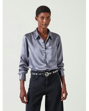 Hush Rita Satin Shirt - Blue