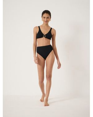 Hush Hammered Trim Crinkle Bikini Top - Natural