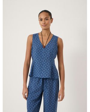 Hush Sybil V Neck Godet Top - Blue