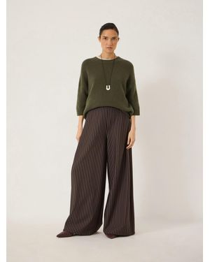 Hush Revyn Side Pleat Wide Leg Trousers - Natural