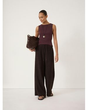Hush Aria Textured Jersey Wide Leg Trousers - Natural