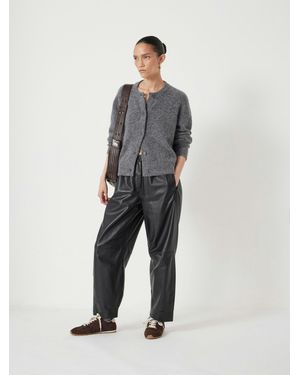 Hush Leather Jack Barrel Trousers - Grey