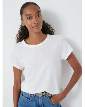 Hush Slim Fit Slub Crew T-Shirt - White