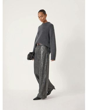 Hush Holly Sequin Co-Ord Wide Leg Trousers - White
