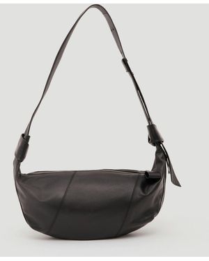 Hush Oversized Leather Crescent Bag - Black