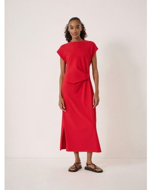 Hush Athena Twist-Detail Jersey Midi Dress - Red