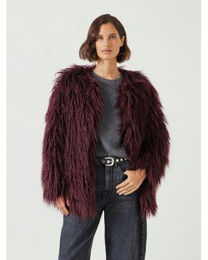 Hush Eleanor Oversized Faux Fur Jacket - Red